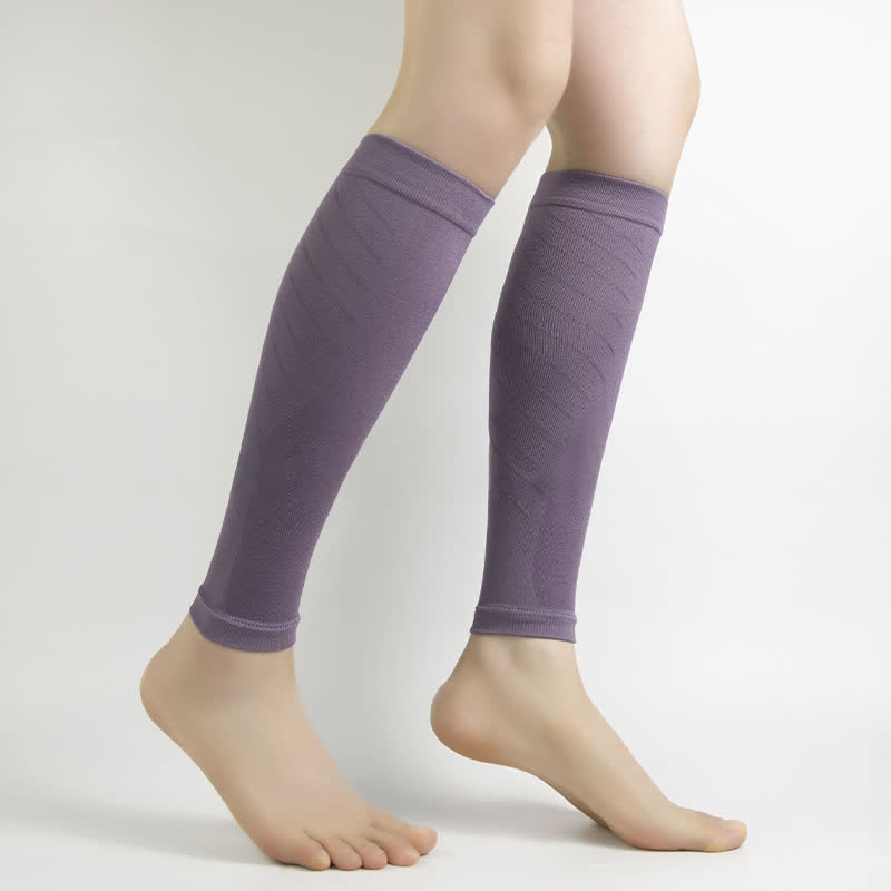 Manchons de compression pour mollets de sport de couleur unie - Violet - XL - image 8