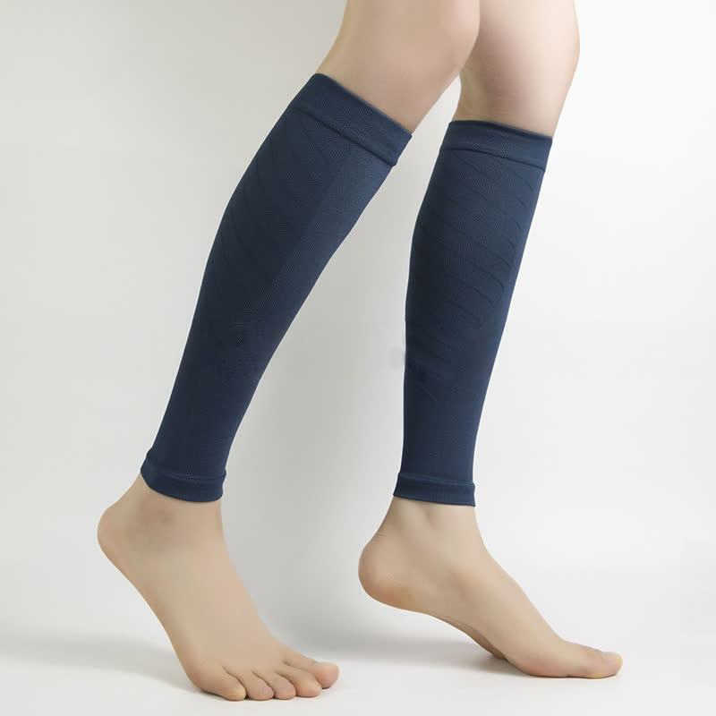 Manchons de compression pour mollets de sport de couleur unie - Bleu marine - XL - image 9
