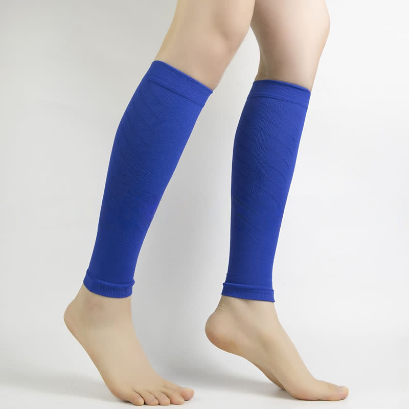 Manchons de compression pour mollets de couleur unie - Bleu royal - XL - image 6