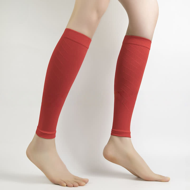 Manchons de compression pour mollets de couleur unie - Rouge - XL - image 5