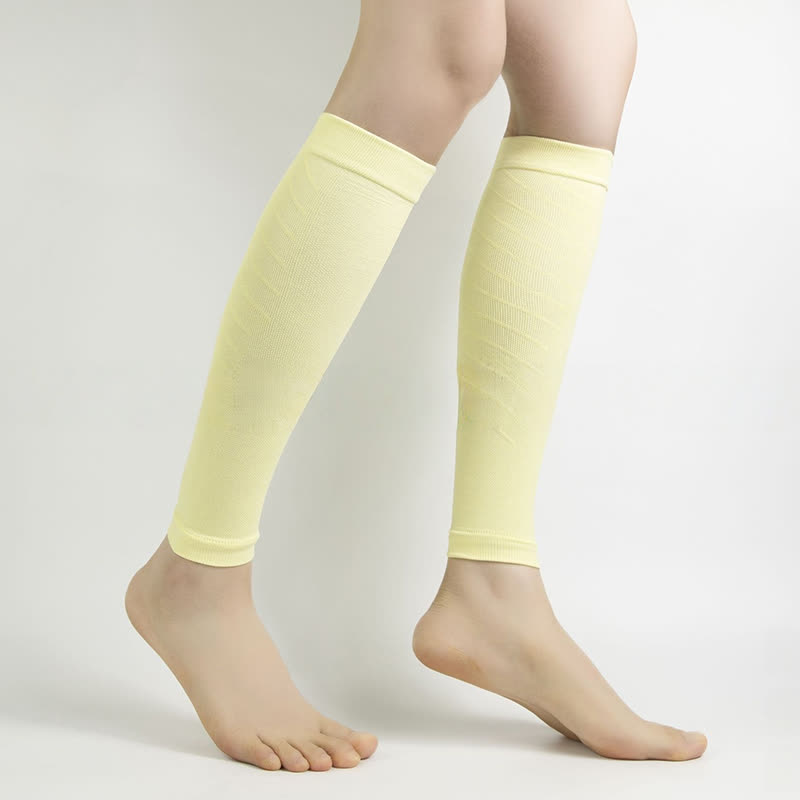 Manchons de compression pour mollets de couleur unie - Jaune clair - XL - image 3