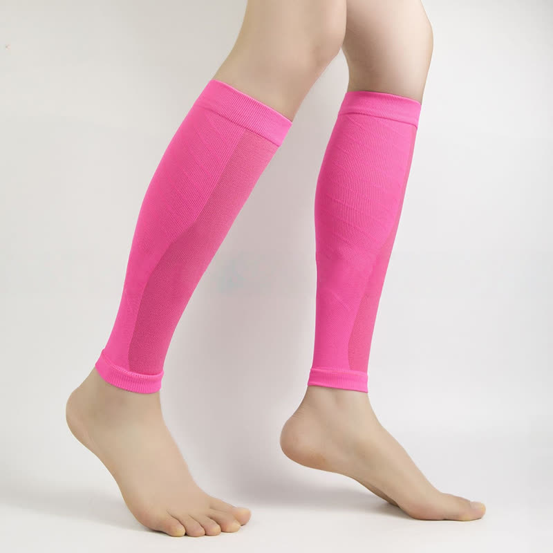 Manchons de compression pour mollets de couleur unie - Rose - XL - image 4