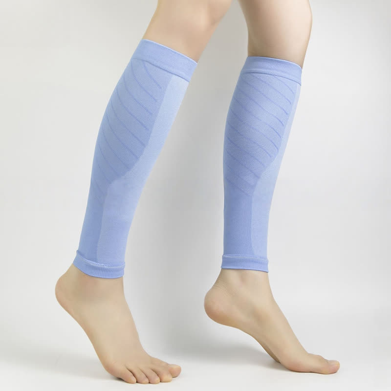 Manchons de compression pour mollets de couleur unie - Bleu clair - XL - image 9