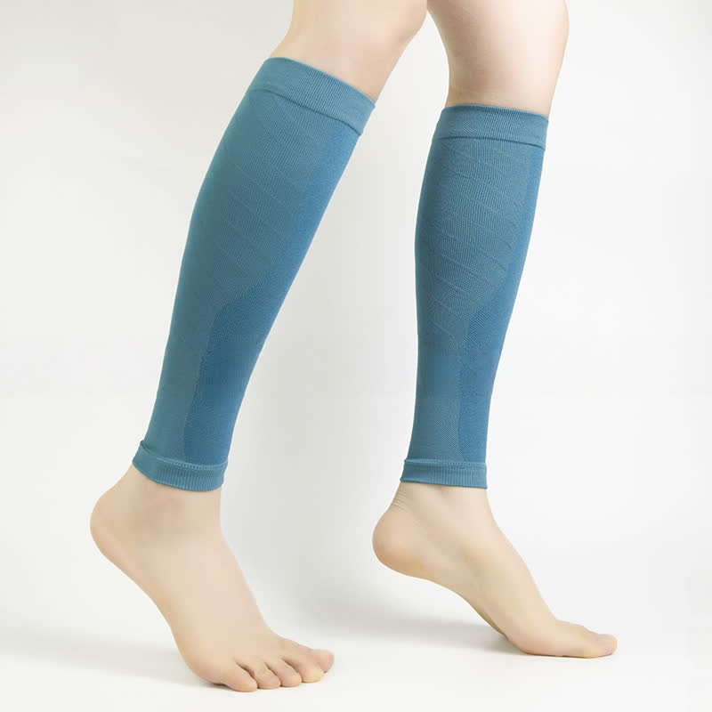 Manchons de compression pour mollets de couleur unie - Bleu - XL - image 2