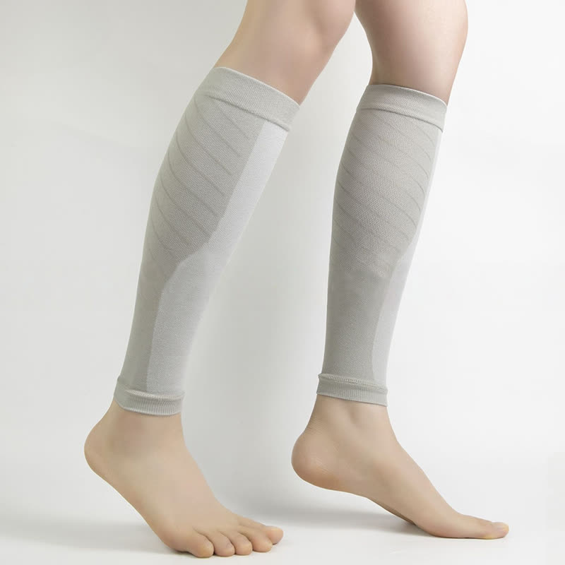 Manchons de compression pour mollets de couleur unie - Gris - XL - image 7