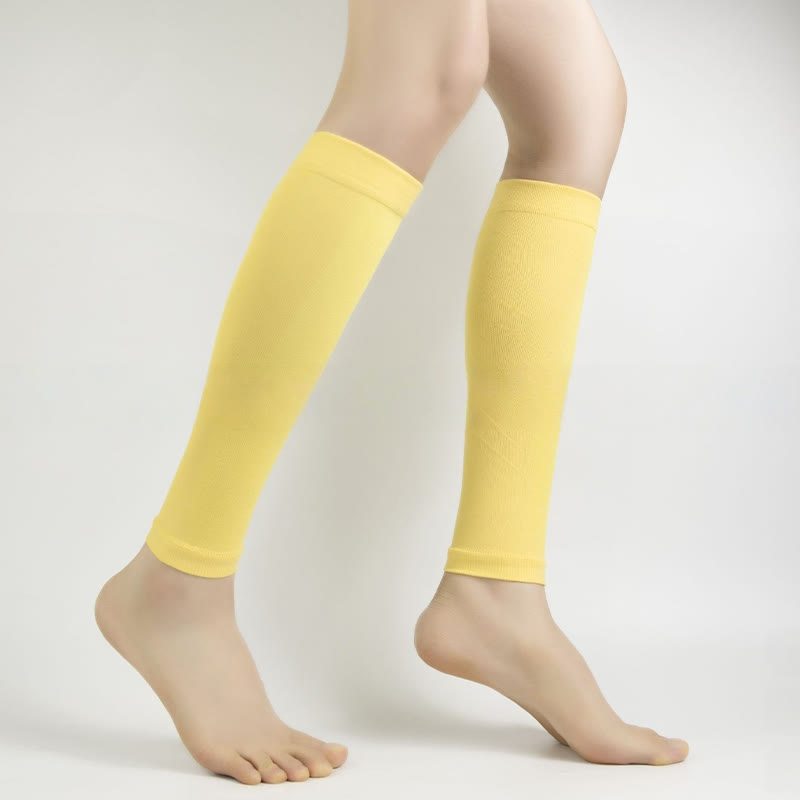 Manchons de compression pour mollets de couleur unie - Jaune - XL - image 1