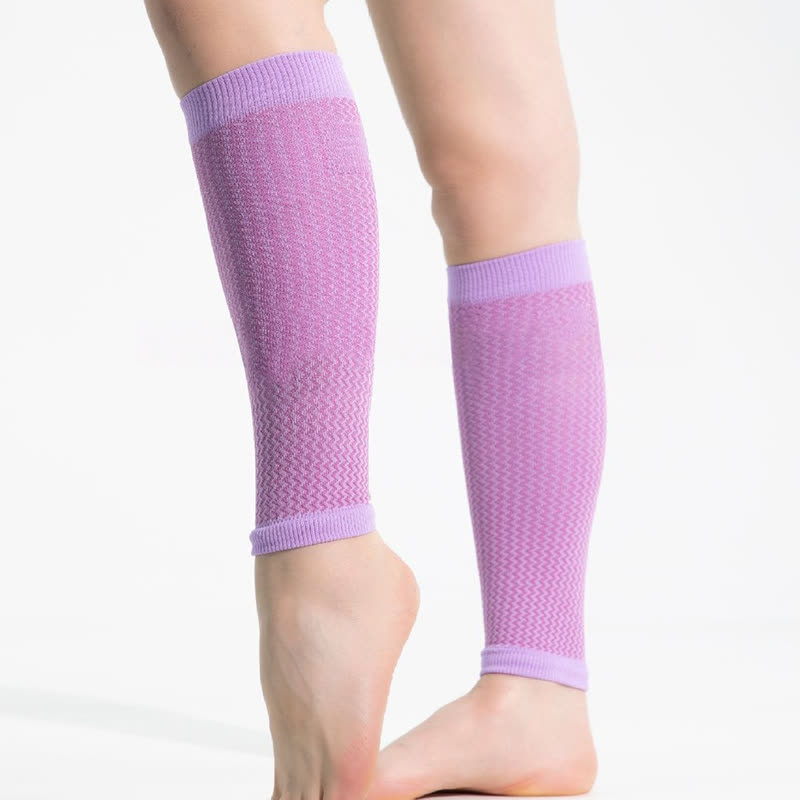 Manchons de compression pour mollets de sport à bordure contrastée - Violet - Taille unique - image 12