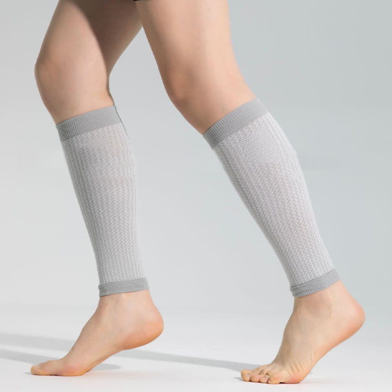 Manchons de compression pour mollets de sport à bordure contrastée - Gris - Taille unique - image 14
