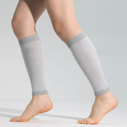 Manchons de compression pour mollets de sport à bordure contrastée - Gris - Taille unique - image 14