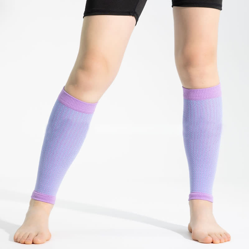 Manchons de compression pour mollets de sport à bordure contrastée - Violet et bleu - Taille unique - image 13