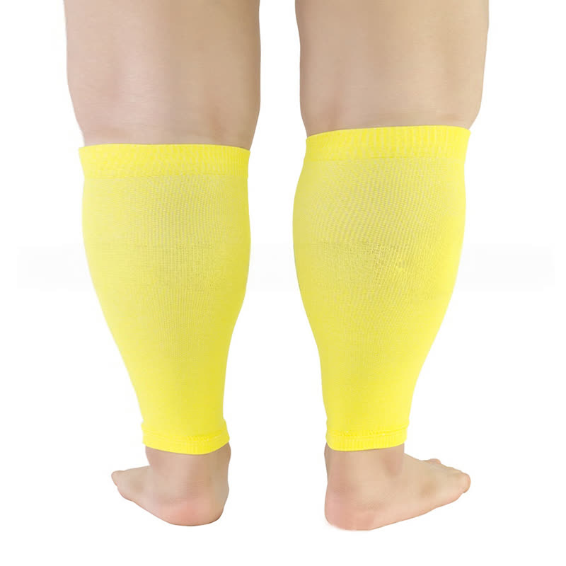 Manchons de compression pour mollets de couleur unie grande taille - Jaune - 5XL - image 8
