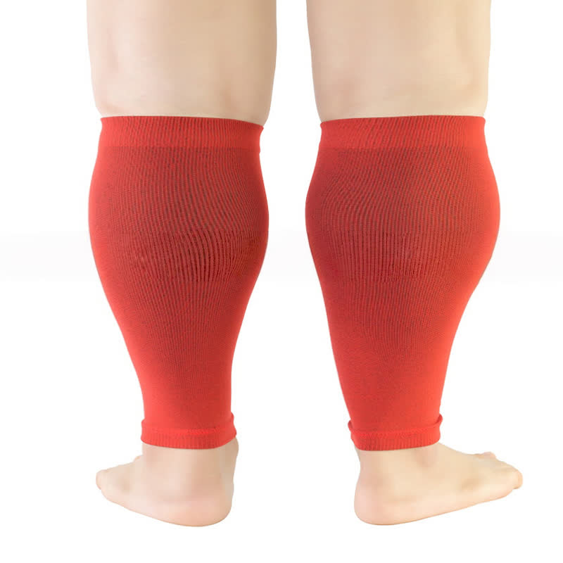 Manchons de compression pour mollets de couleur unie grande taille - Rouge - 5XL - image 6