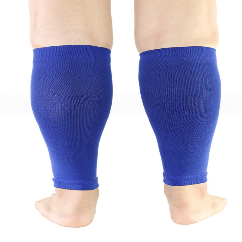 Manchons de compression pour mollets de couleur unie grande taille - Bleu - 5XL - image 4