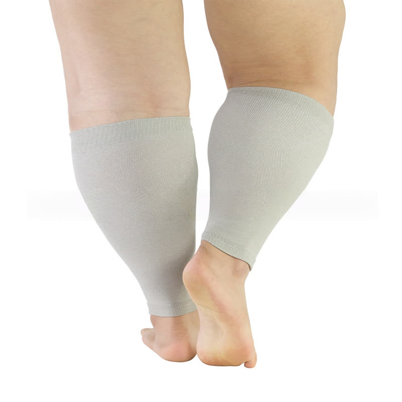 Manchons de compression pour mollets de couleur unie grande taille - Gris - 5XL - image 5