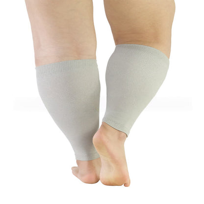Manchons de compression pour mollets de couleur unie grande taille - Gris - 5XL - image 5