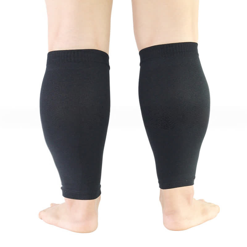 Manchons de compression pour mollets de couleur unie grande taille - Noir - 5XL - image 2