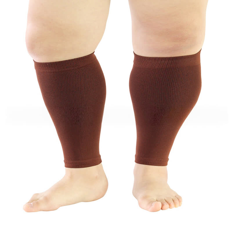 Manchons de compression extensibles pour mollets grande taille - Brun - 5XL - image 5