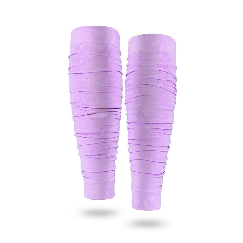 Manchons de compression froncés pour mollets d'extérieur - Violet clair - Taille unique - image 18