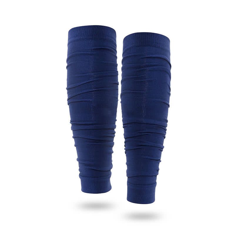 Manchons de compression froncés pour mollets d'extérieur - Bleu marine - Taille unique - image 2