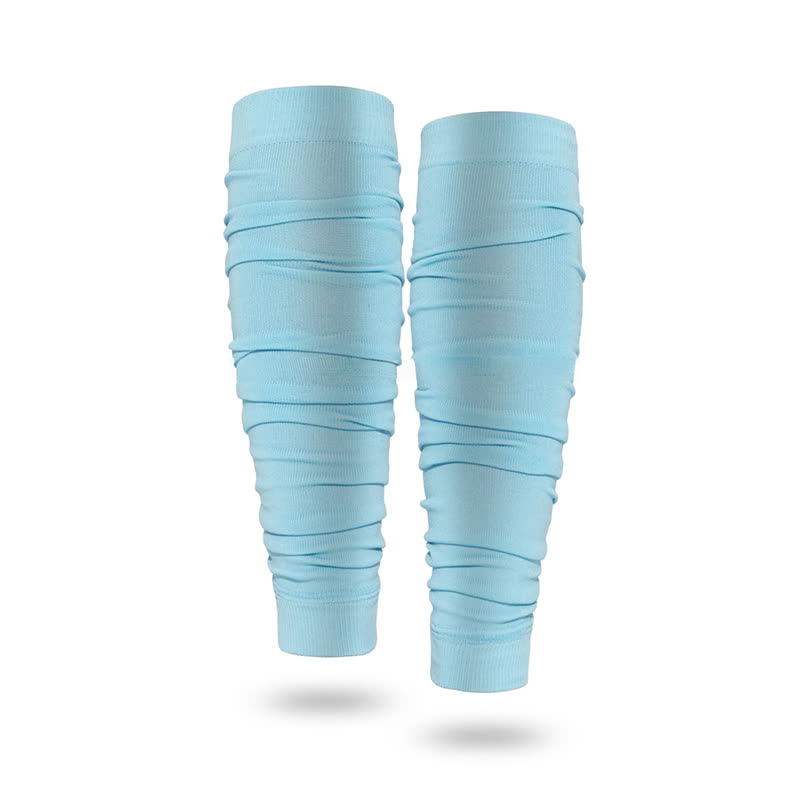 Manchons de compression froncés pour mollets d'extérieur - Bleu ciel - Taille unique - image 16