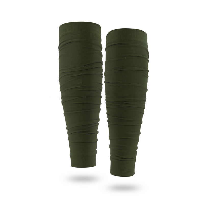 Manchons de compression froncés pour mollets d'extérieur - Vert foncé - Taille unique - image 13