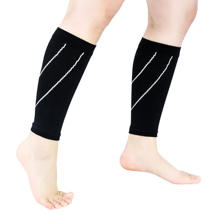 Manchons de compression pour mollets à rayures contrastées - Noir et blanc - XL - image 3