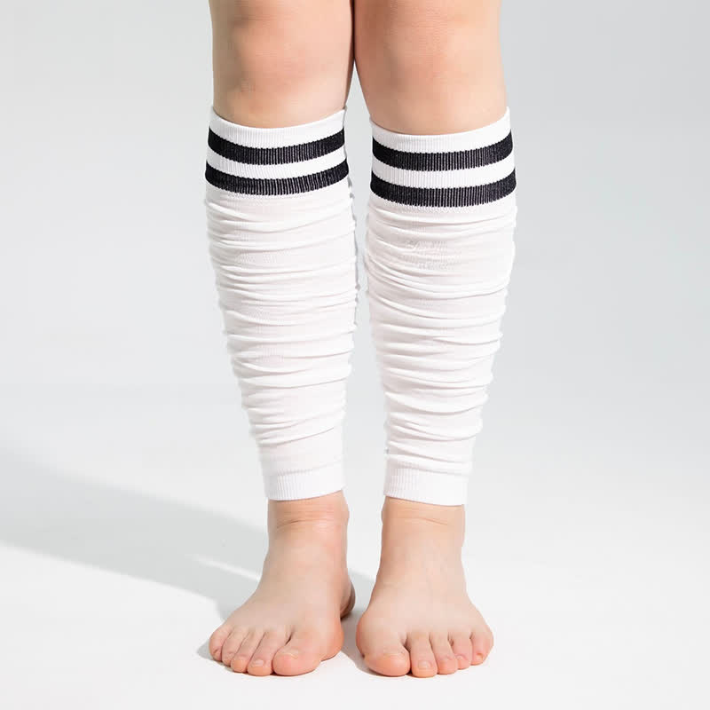 Manchons de compression pour mollets froncés à double bande - Noir - Taille unique - image 2