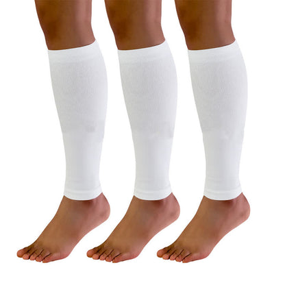 Manchons de compression pour mollets de football de couleur unie (3 paires) - Blanc - XL - image 2