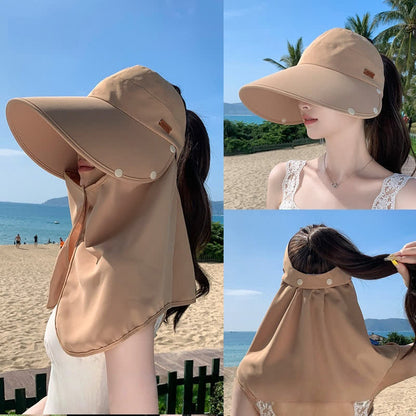 Chapeau de soleil à visière d'extérieur avec rabat de cou amovible
