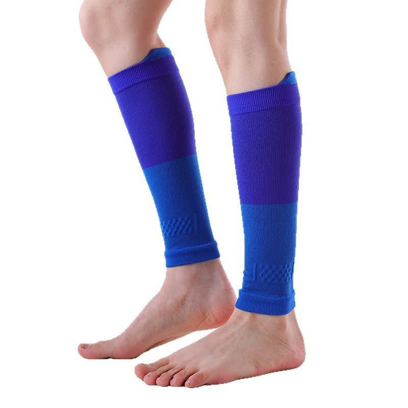 Manchons de compression pour mollets Colorblock Sports Running (3 paires) - Bleu et bleu royal - Taille unique - image 3