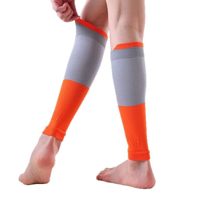 Manchons de compression pour mollets Colorblock Sports Running (3 paires) - Orange et gris - Taille unique - image 6