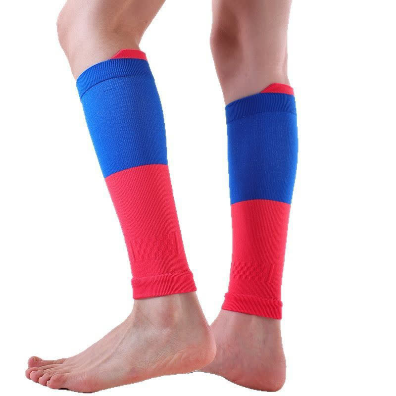 Manchons de compression pour mollets Colorblock Sports Running (3 paires) - Rouge et bleu - Taille unique - image 4