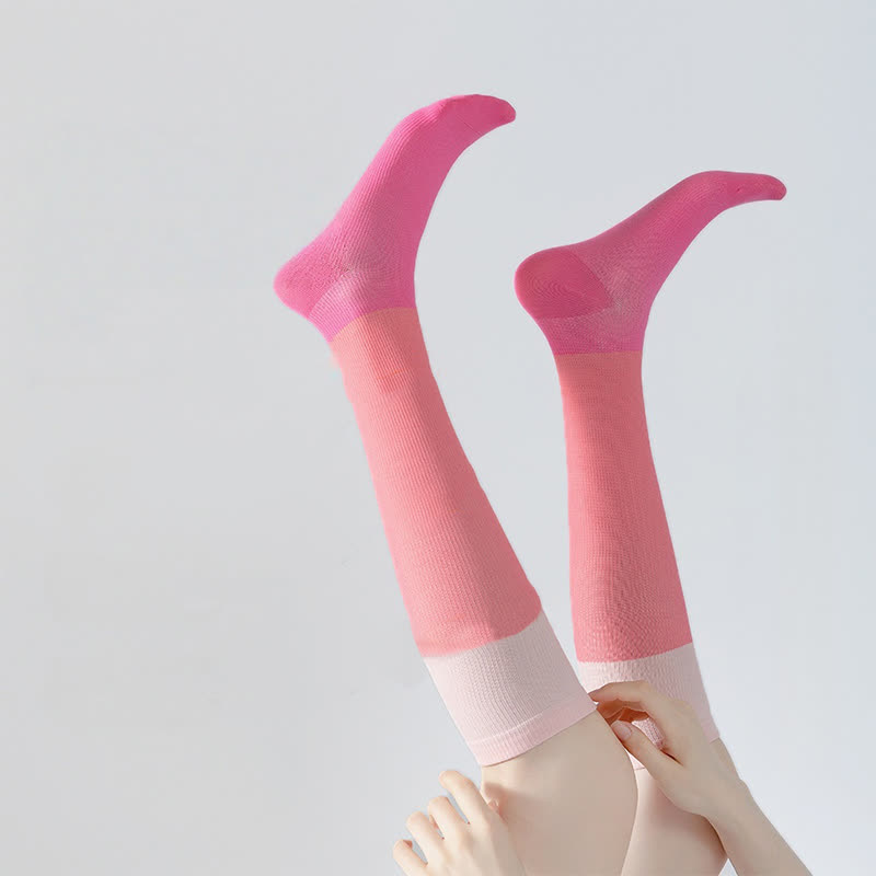 Chaussettes de compression de sport à blocs de couleurs dégradés (4 paires)