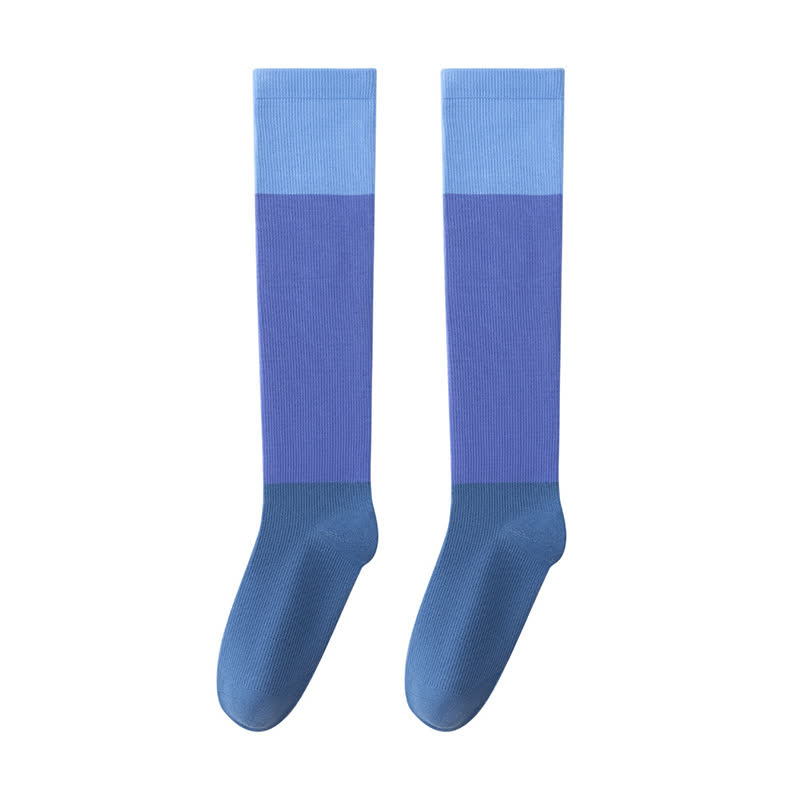 Chaussettes de compression de sport à blocs de couleurs dégradés (4 paires) - Bleu - EU35-41 (US3-7,5) - image 3