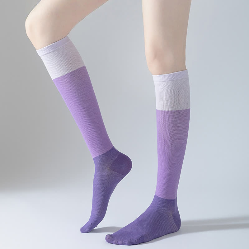 Chaussettes de compression de sport à blocs de couleurs dégradés (4 paires) - image 4