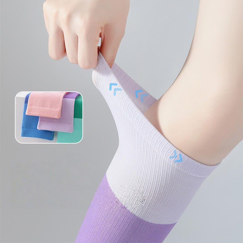 Chaussettes de compression de sport à blocs de couleurs dégradés (4 paires)