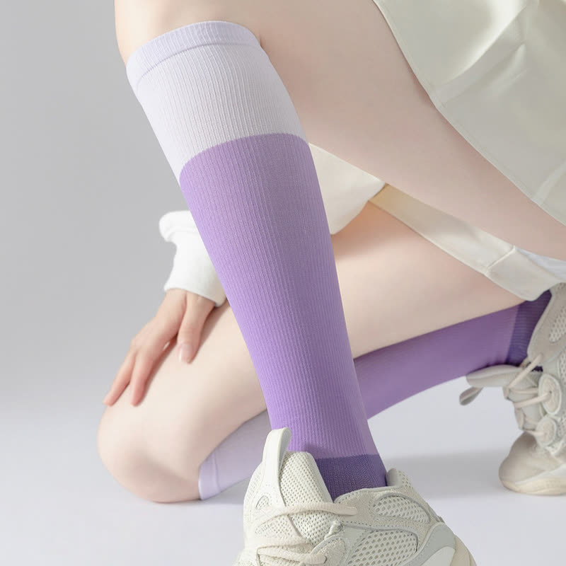 Chaussettes de compression de sport à blocs de couleurs dégradés (4 paires)
