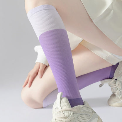 Chaussettes de compression de sport à blocs de couleurs dégradés (4 paires)