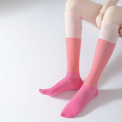 Chaussettes de compression de sport à blocs de couleurs dégradés (4 paires)
