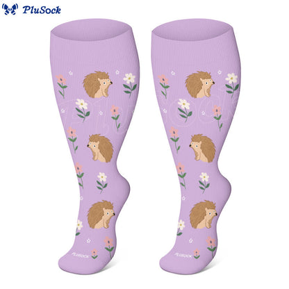 Chaussettes de compression à motif animal et floral grande taille (3 paires) - image 3