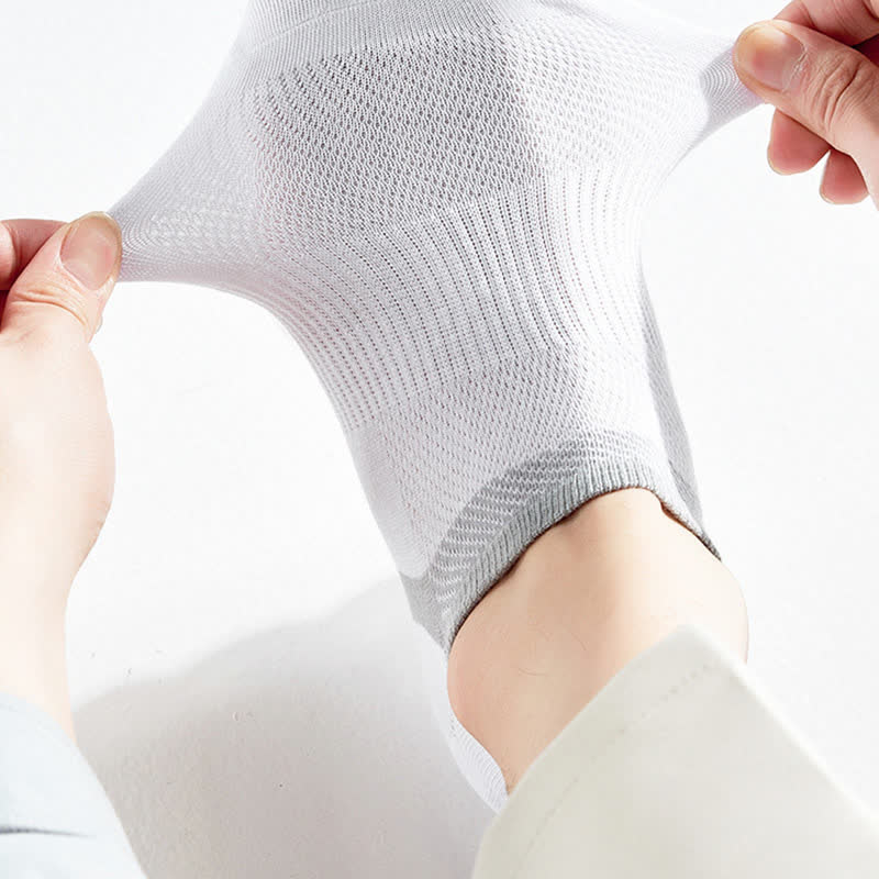 Chaussettes invisibles à rayures en pur coton, antidérapantes (6 paires)