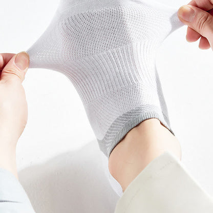 Chaussettes invisibles à rayures en pur coton, antidérapantes (6 paires)