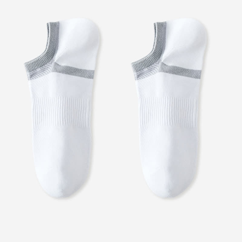 Chaussettes invisibles à rayures en pur coton, antidérapantes (6 paires)