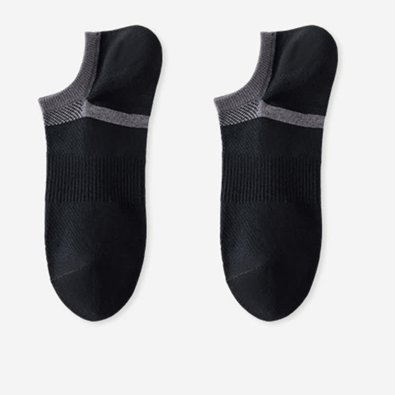 Chaussettes invisibles à rayures en pur coton, antidérapantes (6 paires)