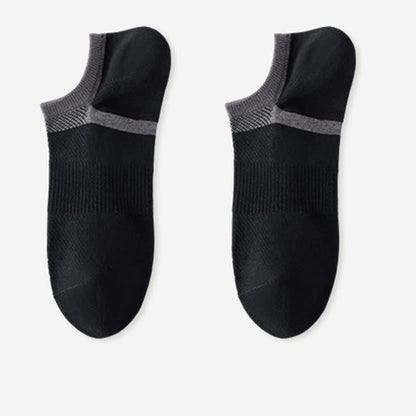 Chaussettes invisibles à rayures en pur coton, antidérapantes (6 paires)