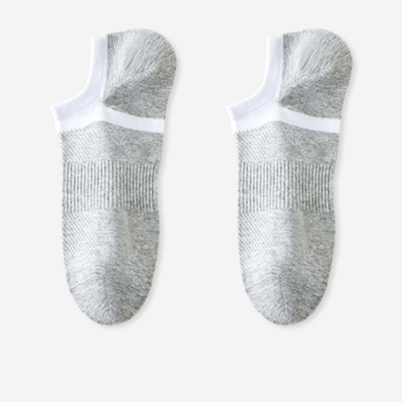 Chaussettes invisibles à rayures en pur coton, antidérapantes (6 paires)