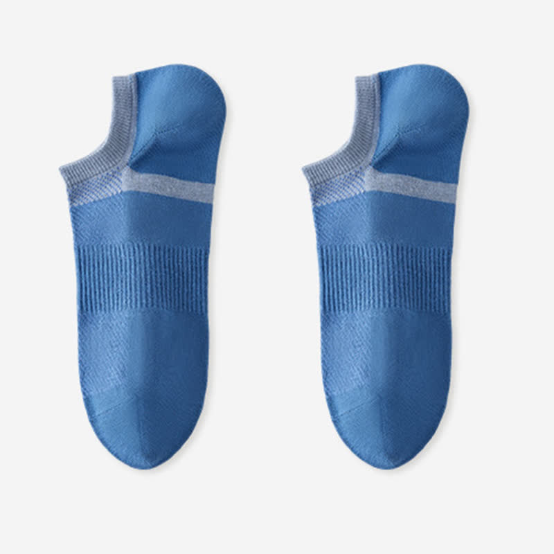 Chaussettes invisibles à rayures en pur coton, antidérapantes (6 paires)