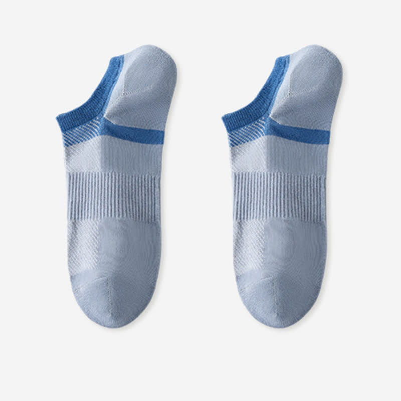 Chaussettes invisibles à rayures en pur coton, antidérapantes (6 paires)
