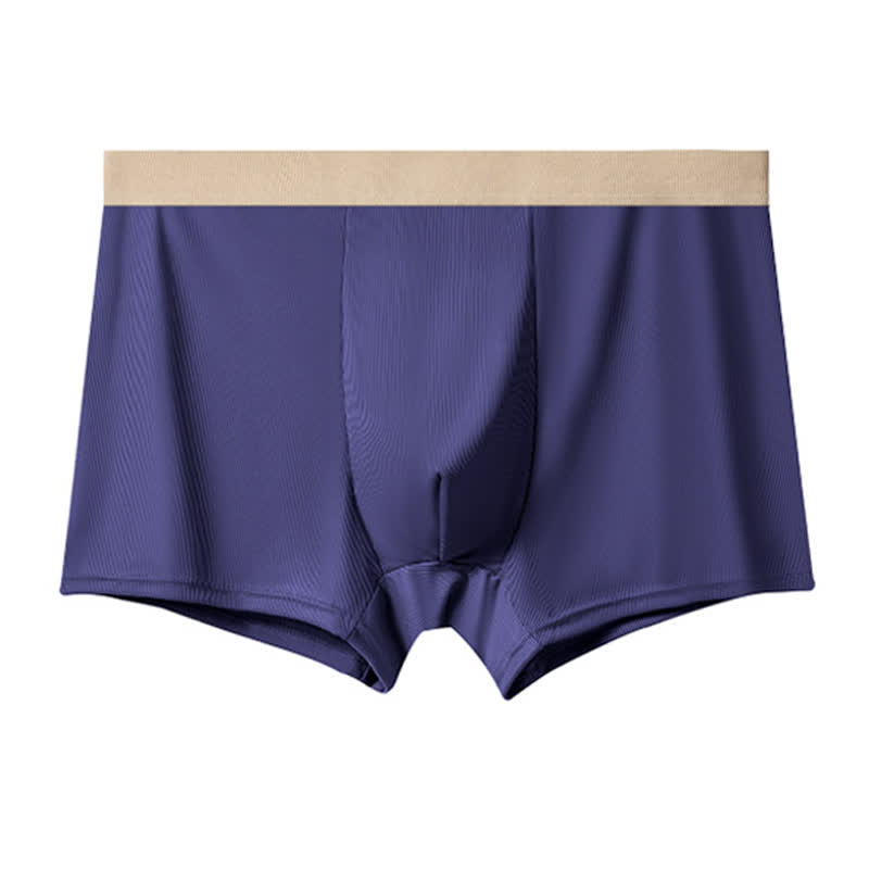 Boxers en soie glacée taille haute pour hommes (lot de 3) - Bleu royal - 10XL - image 3