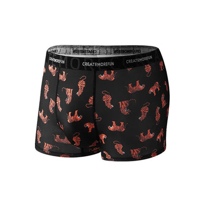 Lot de 4 boxers respirants à imprimé tigre pour homme - Noir - XL - image 8